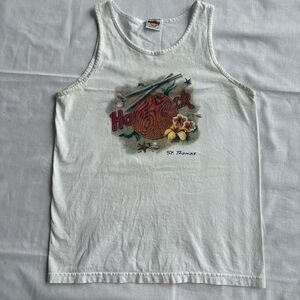 Y2K Hard Rock Cafe Tropical Style Graphic Men’s White Tank Top